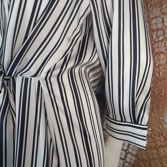 Zara Striped Black and White Women's Midi Dress - Picture 11 of 14